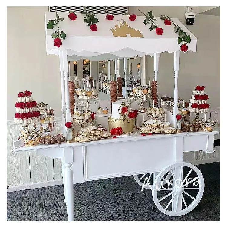 Online Shopping Customized Wooden Flower Candy Cart Wedding Children Christmas Dessert Party Cart Decoration
