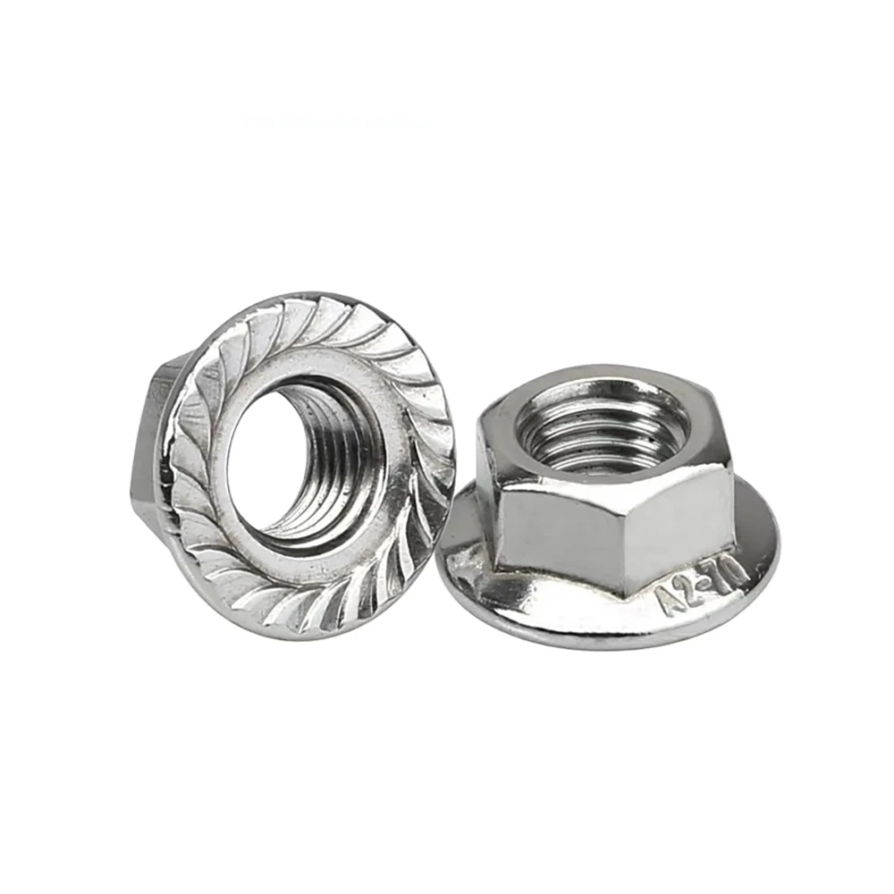 Factory Price A2 A4 Anti Rust DIN6923 M6 M8 M10 Serrated Flange Nuts hex flange nut