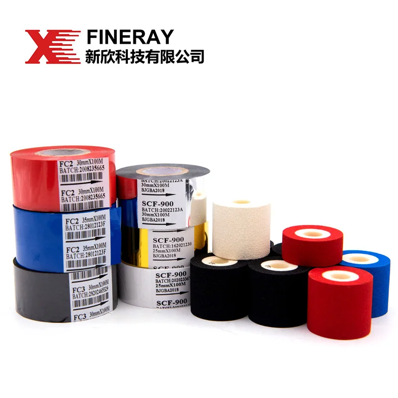 Fineray Brand FC3 30mm*100m Type Best Seller Hot Coding Foil Hot Stamping Coding Ribbon