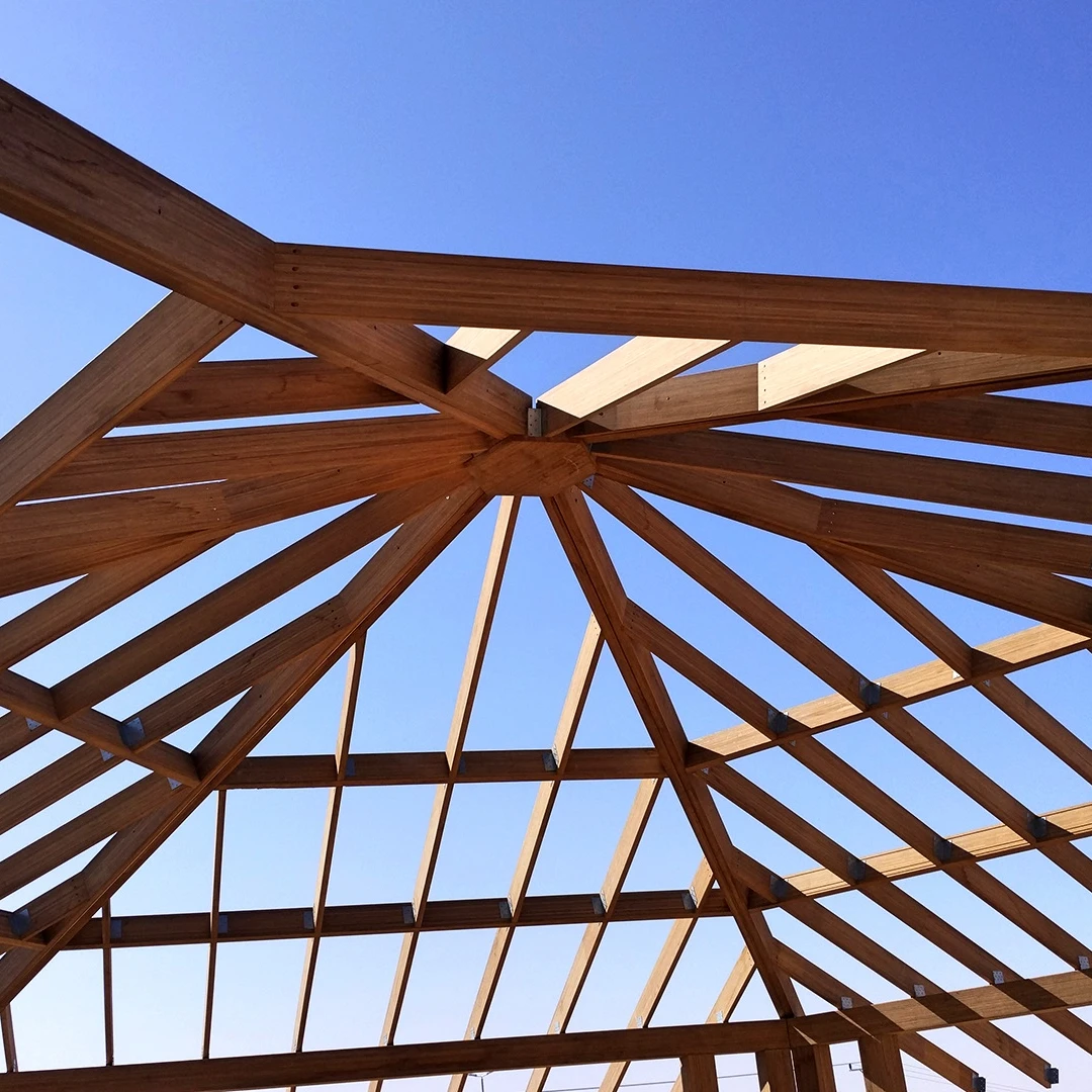 Bamboo house material structure material Bamboo roof beam