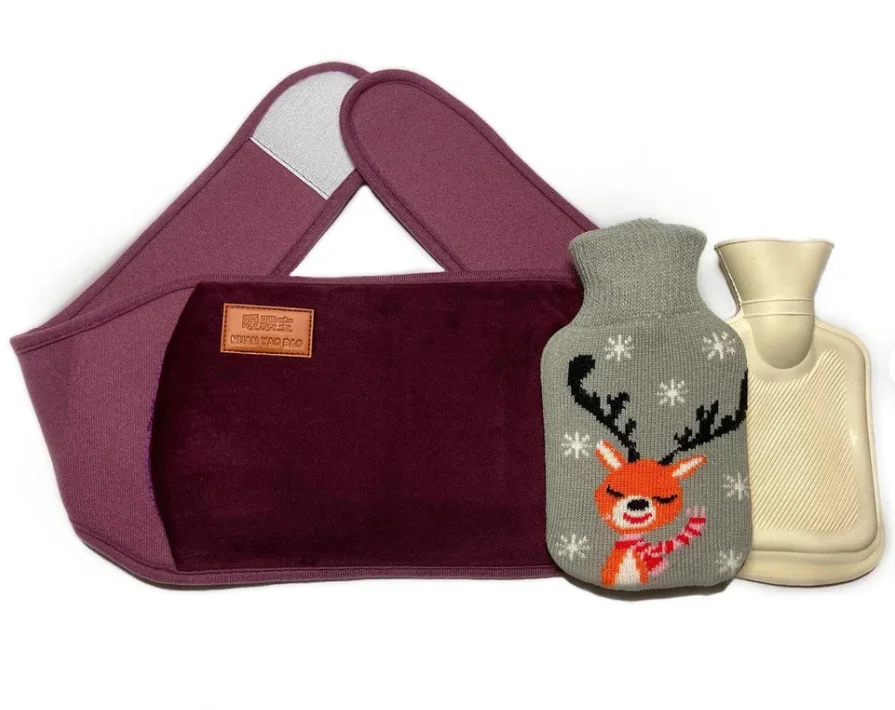 BS резиновая бутылка для горячей воды с поясом на талии и вязаным чехлом, легко носить с собой высокого качества, сохраняет тепло зимой