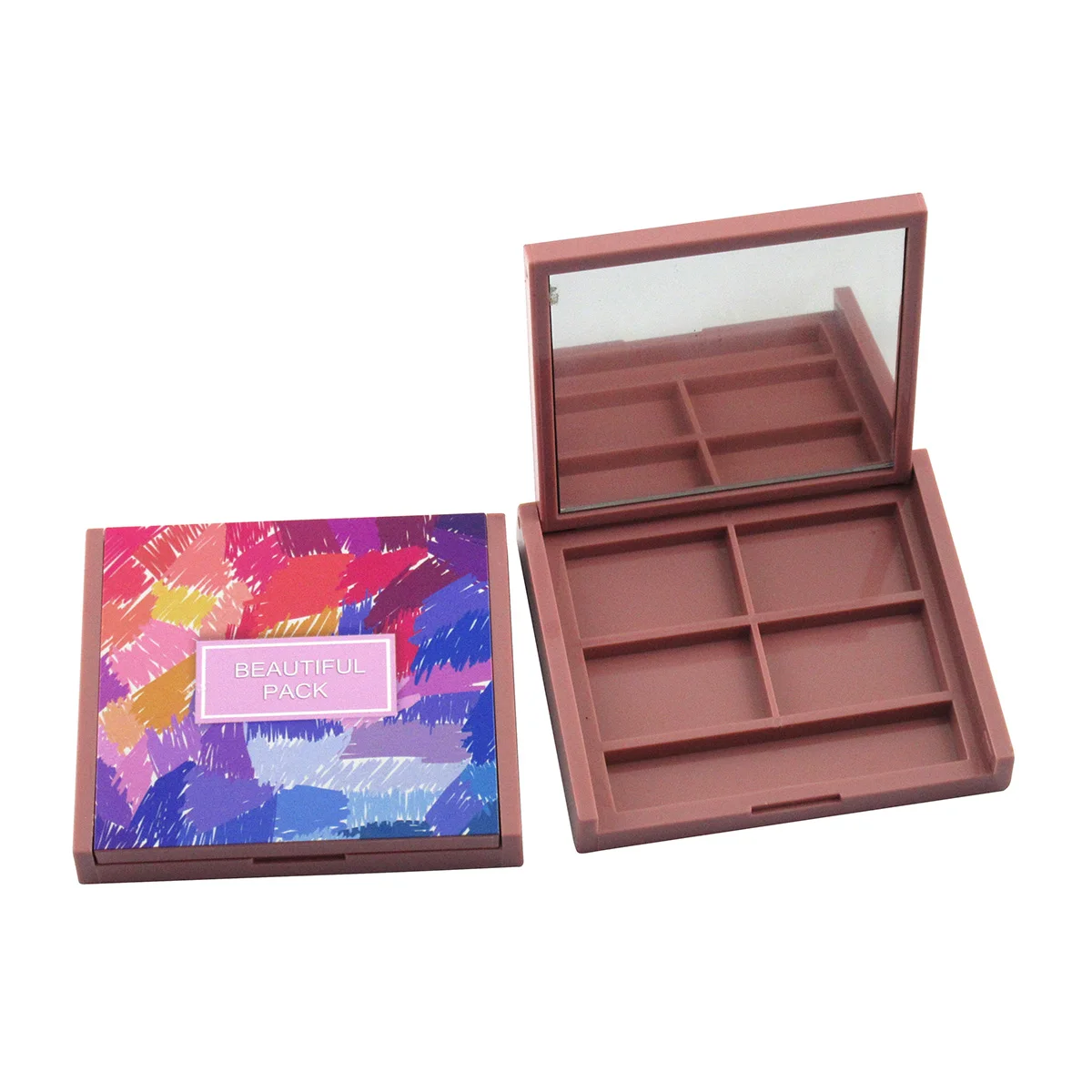TM-ES1776  empty eyeshadow palette  4 colors/6 colors makeup container private label  eyeshadow case with mirror