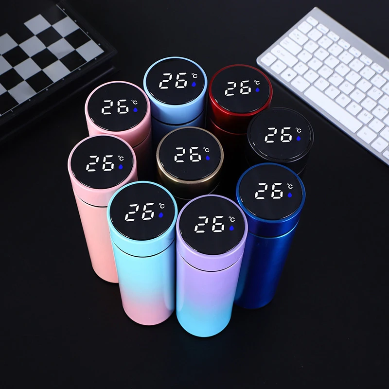 2024 Custom Logo 500ml Thermo Bottle Thermal Cup Vacuum Flasks Stainless Steel Gift Thermos Led Temperature Smart Water Bottle