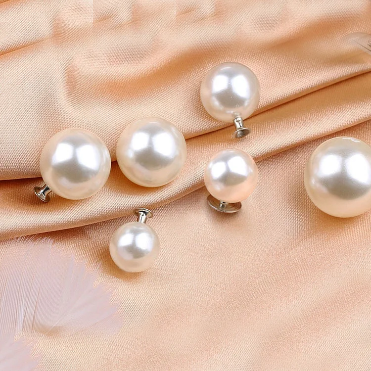 Fashion shiny handmade ABS pearl bead shirt sweater button for clothes