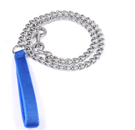 Luxury Easy Use Outdoor Steel Twist Link Tie Out Heavy Duty Pet Lead Pet Dog Chain Leash With Foam Handle