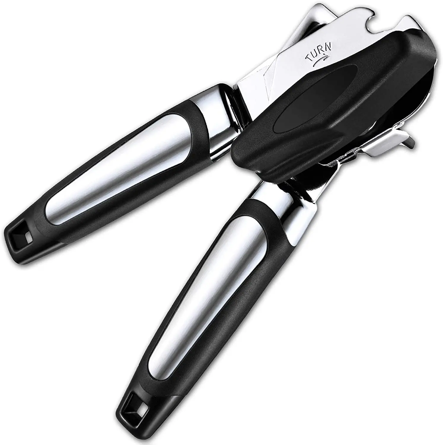 Can Opener Manual Handheld Strong Heavy Duty Can Opener Good Grips Anti-slip Hand Grip Stainless Steel Sharp Blade Ergonomic