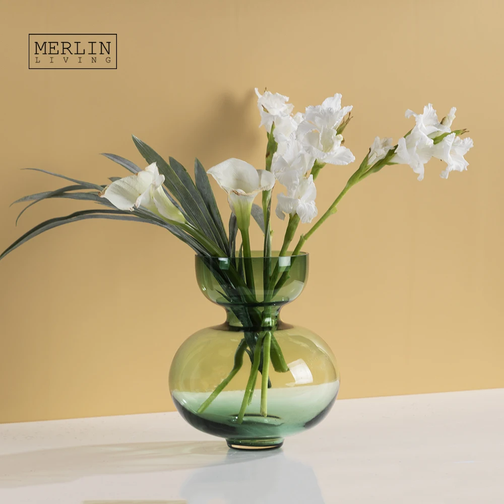 Merlin Living Minimalist Glass Vase Decoration Modern Home Decor Bowl Glass Flower Vase For Nordic Vase