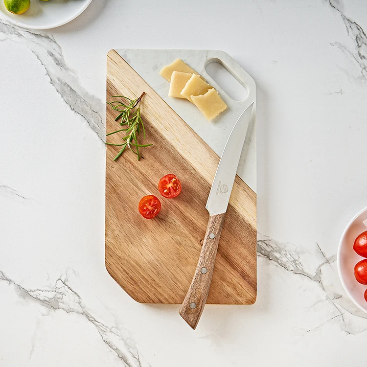 High Quality Acacia Wood Bread Cutting Board Marble Acacia Wood Cheese Cutting Board