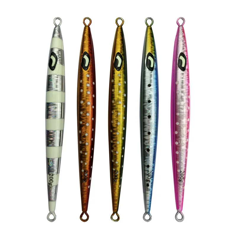 100g 150g 200g 250g 300g 400g 500g 600g 750g  Metal fishing lure fast sinking luminous glow vertical lead jig jigging lures B06
