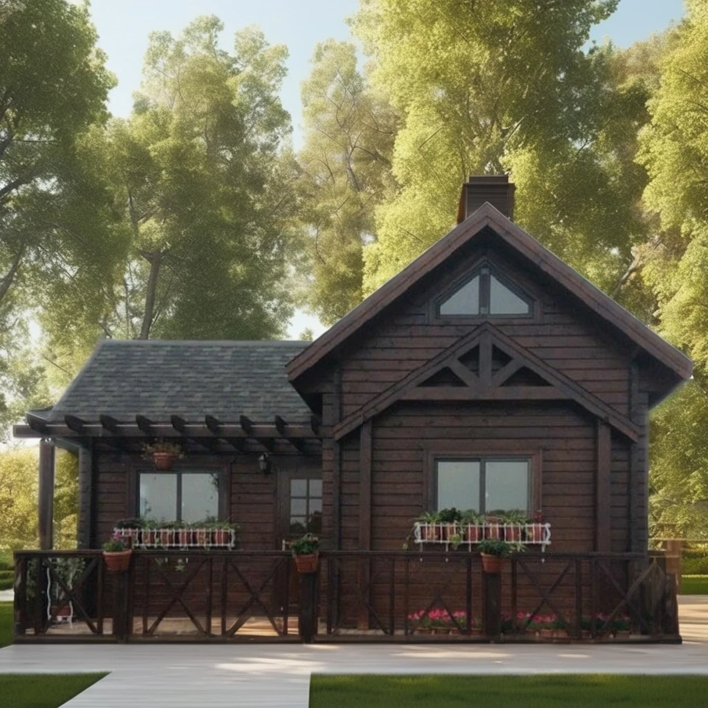 Luxury Prefab Wood Villa House for Rural Vacations Traditional Design for Bedroom Kitchen Living Room