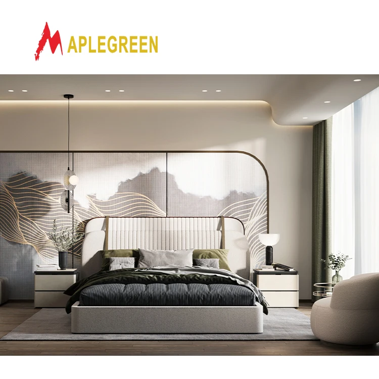 China manufacture custom hotel apartment bedroom set luxury five star hotel room wooden furniture sets