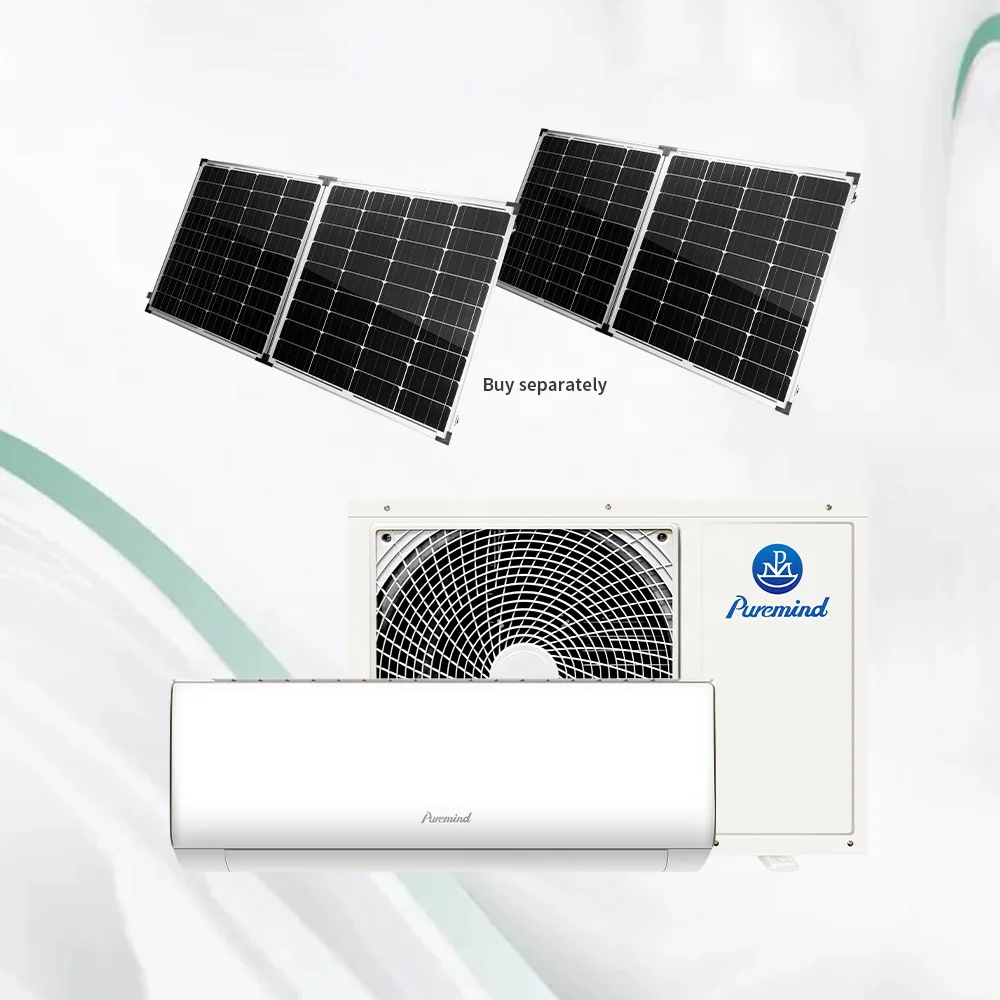 100% Solar Air Conditioner Split System 48V DC Inverter 24 Hours Working 18000btu Wall Mounted Air Condition Climatiseur Solaire