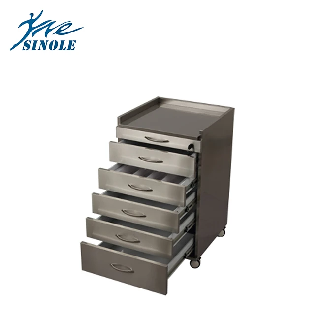 Мобильный шкаф из нержавеющей стали для стоматологических клиник с 5 ящиками/тележка для стоматологических клиник