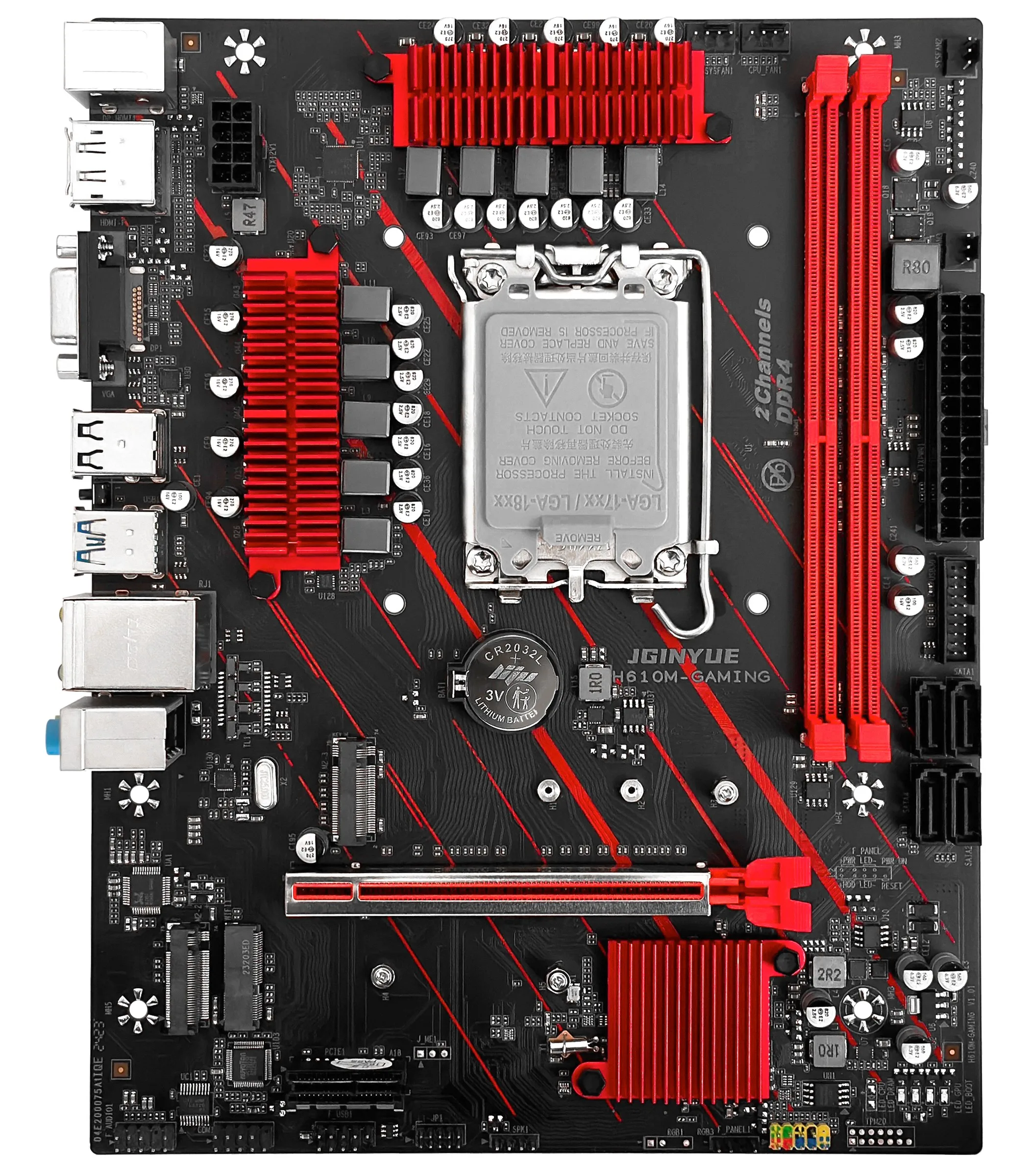 JGINYUE H610M материнская плата LGA 1700 поддержка Intel Core i3/i5/i7/i9 12-й 13-й процессор двухканальный H610M-GAMING памяти DDR4