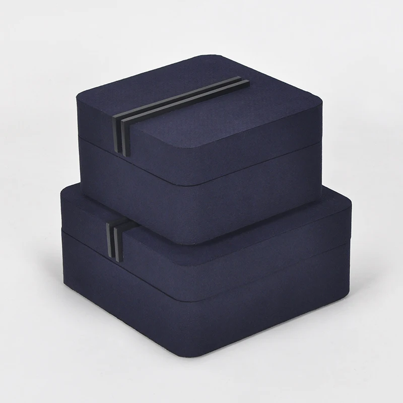 New Chinese-style leather jewelry box finishing decorative ornaments model room cloakroom wardrobe entrance storage jewelry box