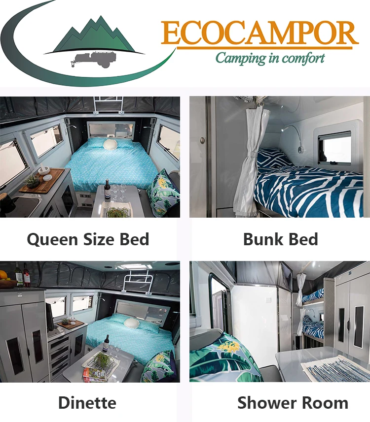 EcoCampor Lightweight 3 berth Caravan Hybrid Family Caravans With Ensuite Near Me For Sale