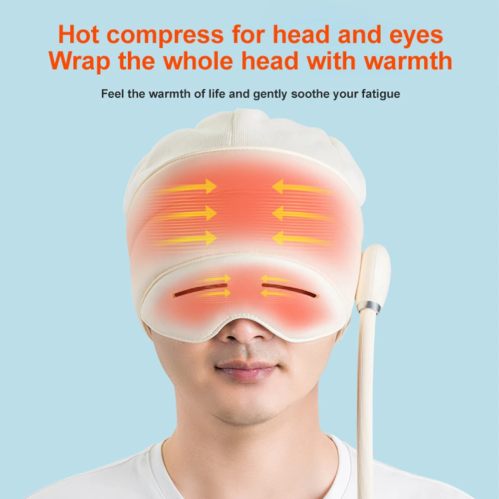 KV Factory Head And Eye Intagrated Massager Head Massage  Electric Heat Air Pressure Vibrating Sleeping aid Head Eye Massager