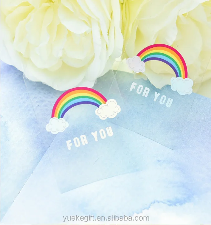 
DIY Unicorn and Rainbow Plastic Hang Tag for Scrapbooking Decoration Die Cut Acetate Hang Tag 