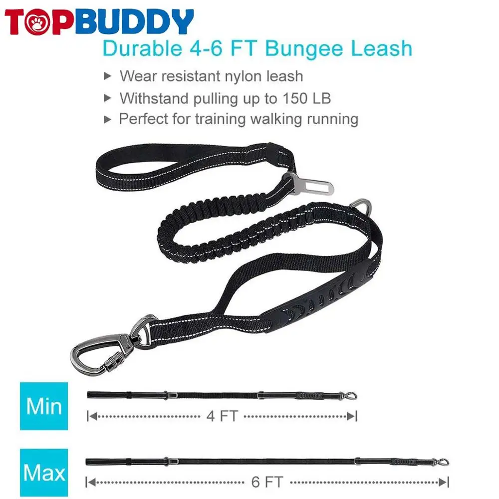 pet training traffic handle dog bungee leash