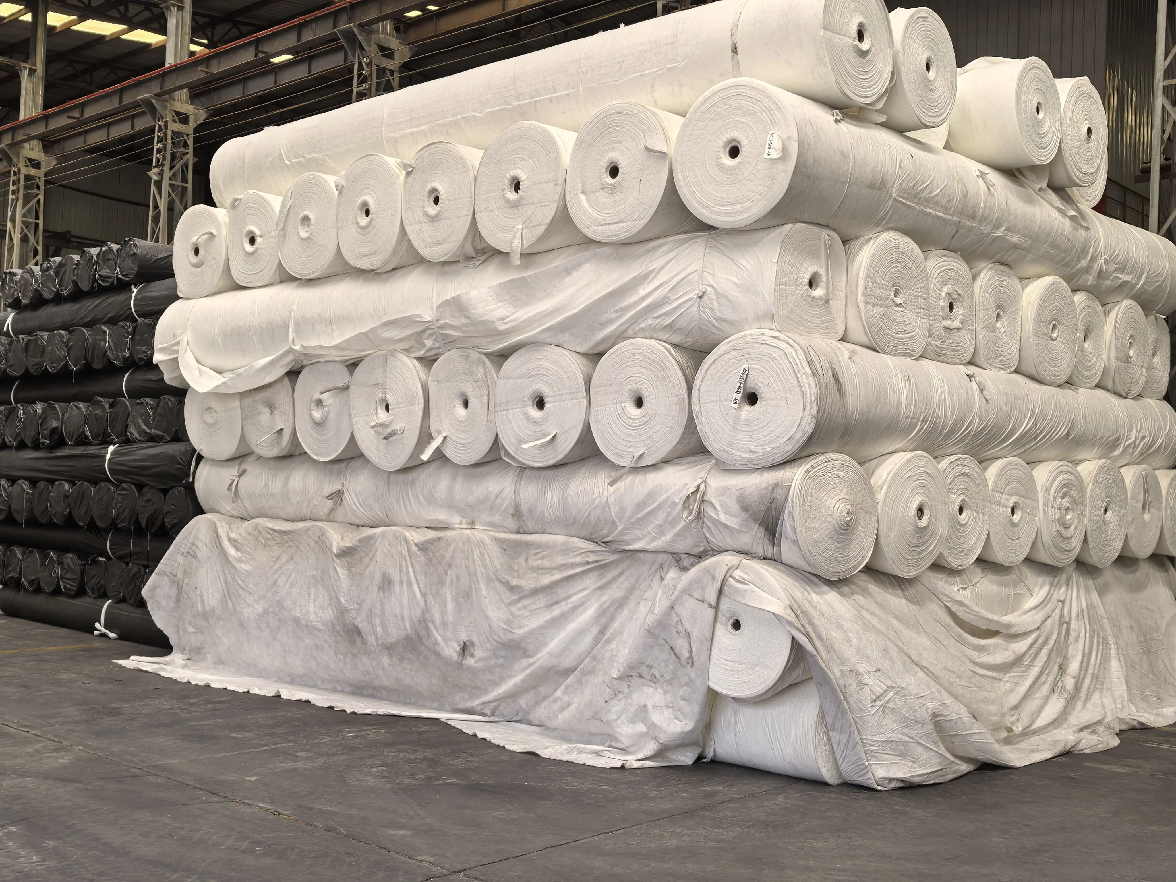 White Black Grey 100g 200g 300g 350g m2 PPT PE Filtration Polyester Long Fiber Needle Punched Nonwoven Geotextile