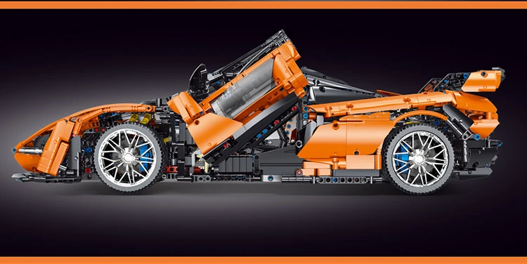 Оптовая продажа T5013 3780 шт. высокотехнологичный RC Senna GTR супер спортивная модель автомобиля строительные блоки оранжевые кубики для суперавтомобиля игрушки подарки детей