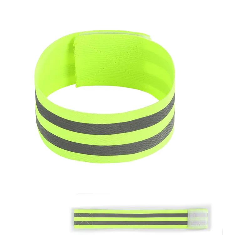 
fluorescent elastic yellow reflect ankle hand wrist strap for outdoor Safety 