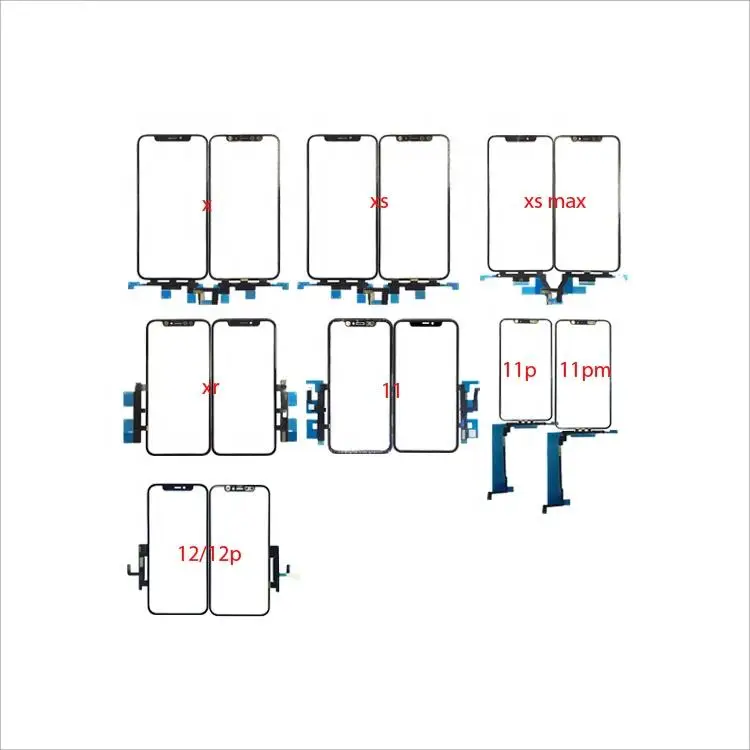 Touch Glass Digitizer with OCA For Iphone X XS XS MAX XR 11 12 pro max 12 mini screen panel