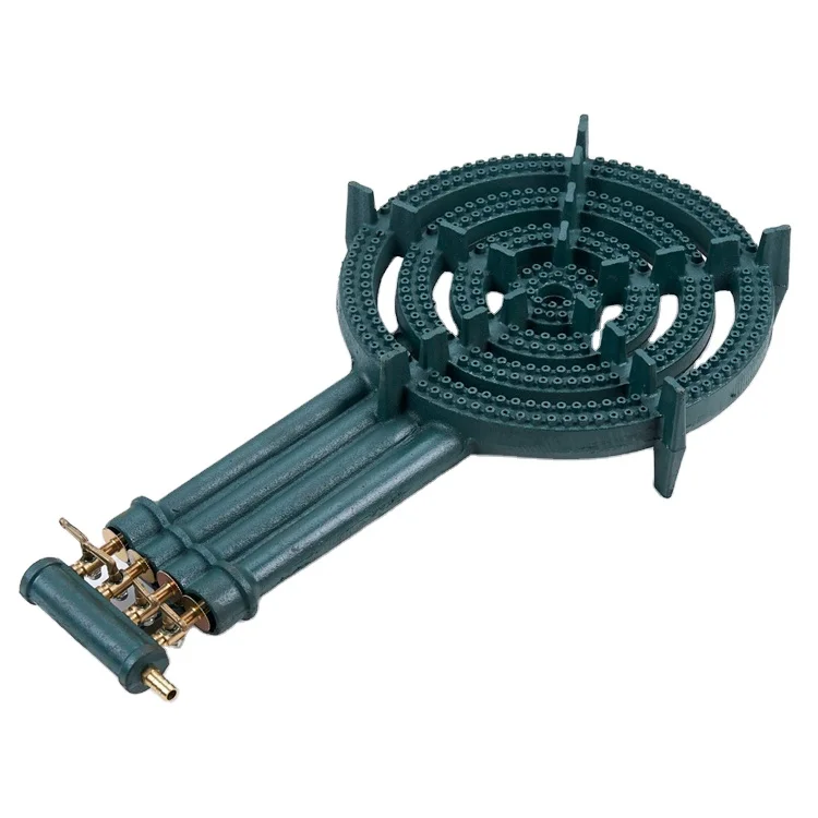 Black long handle 4 ring household hotel commercial cast iron gas burner cooker stove