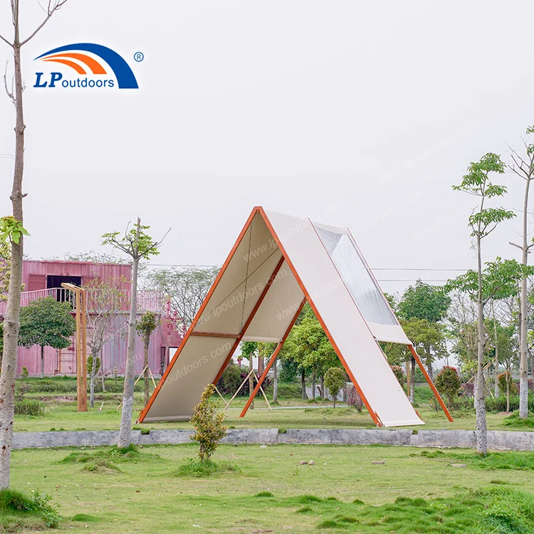 Triangular Outdoor Luxury Aluminum Frame PVC Camping Cover Glamping Tent