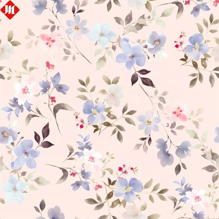 Luxury private custom-made silk digitally printed textile fabrics Polyester woven satin digital printed fabrics