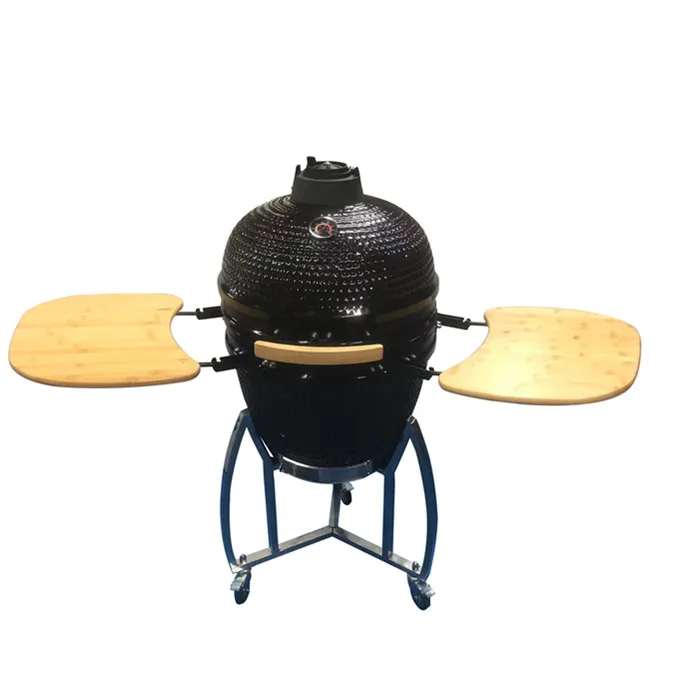 Commercial 22 Inch Large Ceramic BBQ Grill  Kamado Charcoal Barbecue Grill Black Kamado Ceramic Smoker Grill Outdoor Backyard