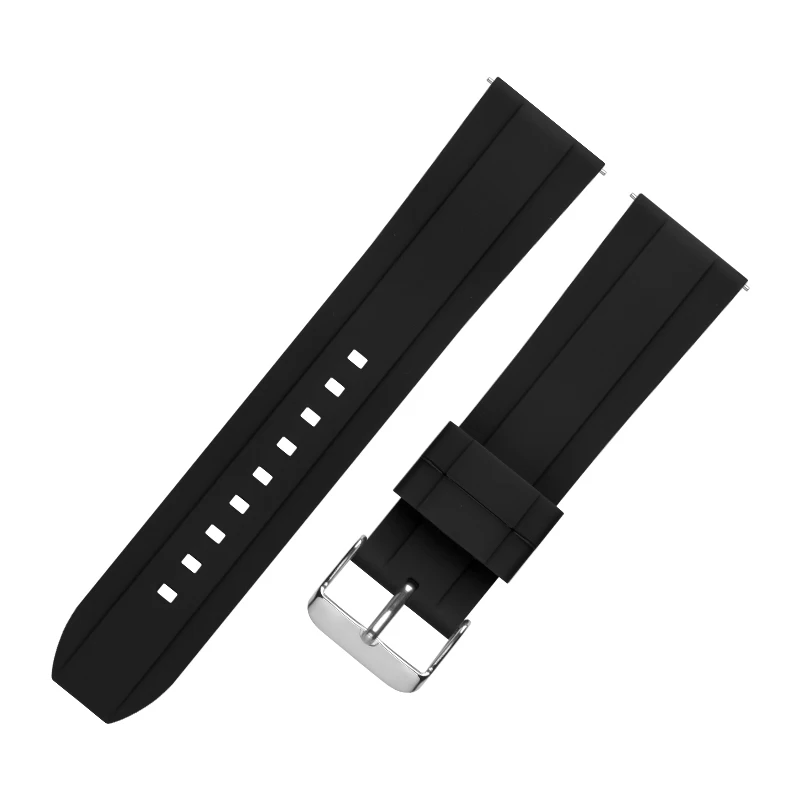 Soft Silicone Watch Strap 14mm 16mm 18mm 20mm 22mm Metal waterproofing Custom Sport Band for Smart Watch Garmin Forerunner 165