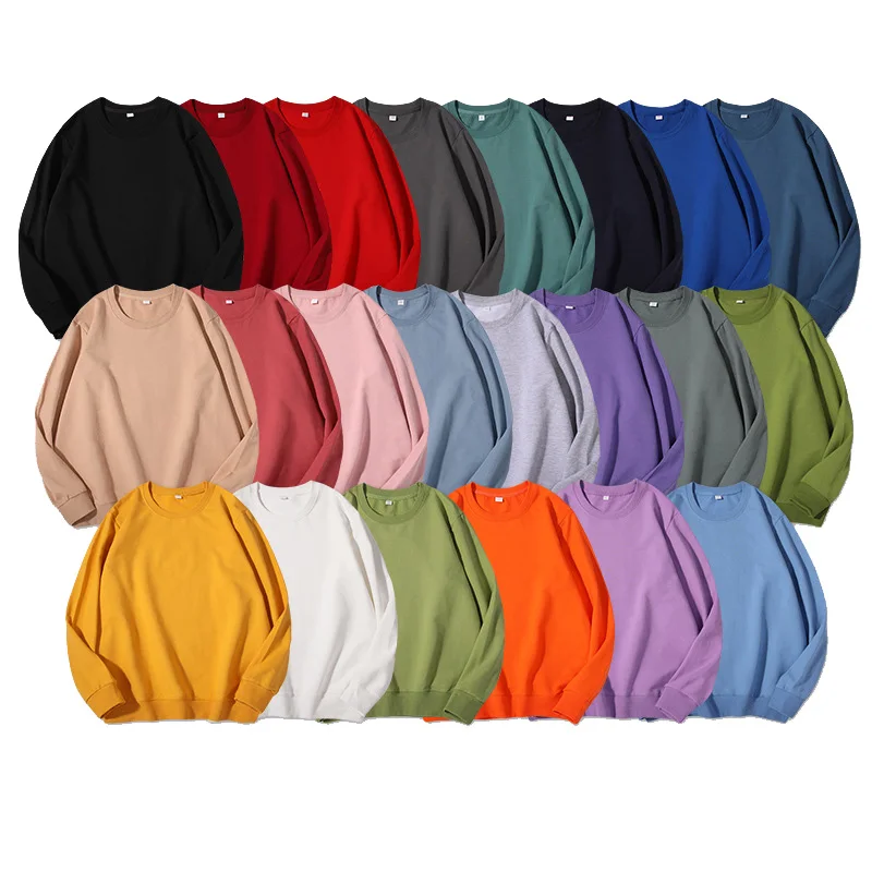 PDEP M-5XL Round neck Terry cotton sweatshirt cheap custom logo Long sleeve pullover sweatshirt