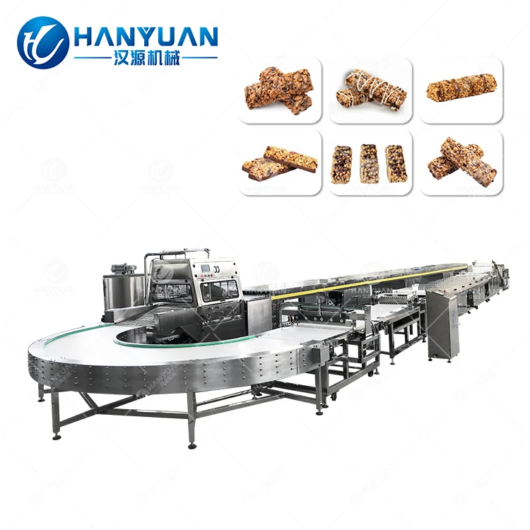 Full Automatic Chocolate oats cereal bar production machine/fruits nuts bar making forming machine