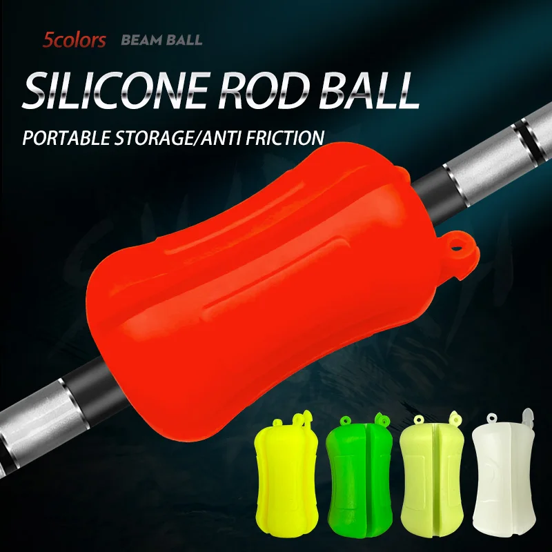 Silicone Fishing Rod Accessories Portable Rubber Fishing Pole Clip Soft Fishing Rod Fixed Ball