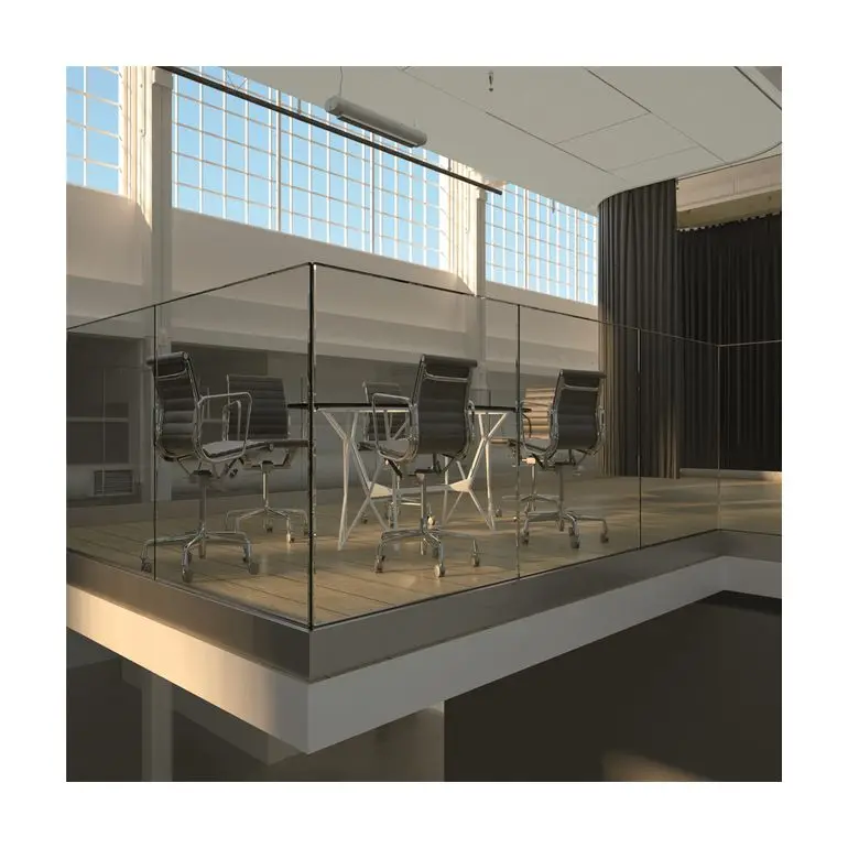 Balcony Stairwell Powder coated Base  U Channel Glass  For Frameless Railing  System