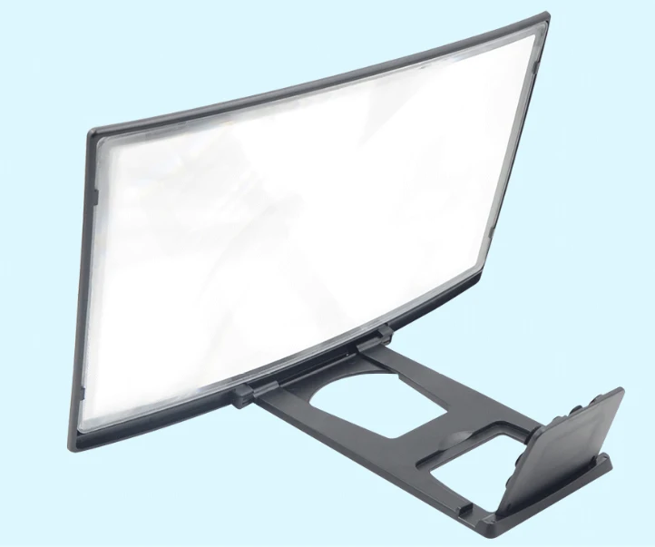 New 12 inch Desktop foldable screen amplifier , HD Video Holder Stand 3D Enlarged Curved Mobile Phone Screen Magnifier Amplifier