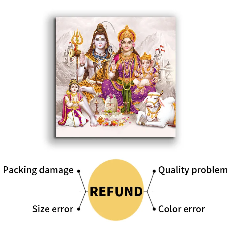 India Religious Lord Krishna portrait modern wall Art Acrylic canvas painting for living room decoration