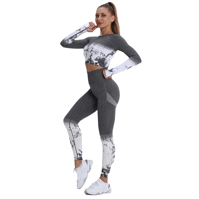 Sexy tie-dyed Yoga sets Running Ladies Casual Fitness Sportswear Clothing Gym Clothes Women Street Wear