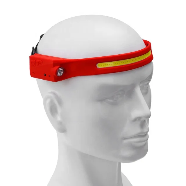 Waterproof Lightweight Wide Beam COB Sensor Head light lamp Rechargeable LED Headlamp With Motion Sensor For Camping Running