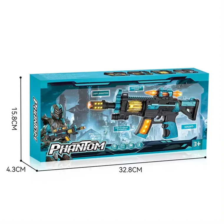 HT Electric Gun Toy With Sounds & Light-up Toys Flashing Vibrating Plastic Gun Toys For Boys