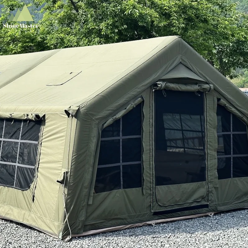 ShineMaster 4*6 Large Family Party Cheap Outdoor Double Prefabricated House Inflatable Camping Beach Shade Foldable Tent for 6