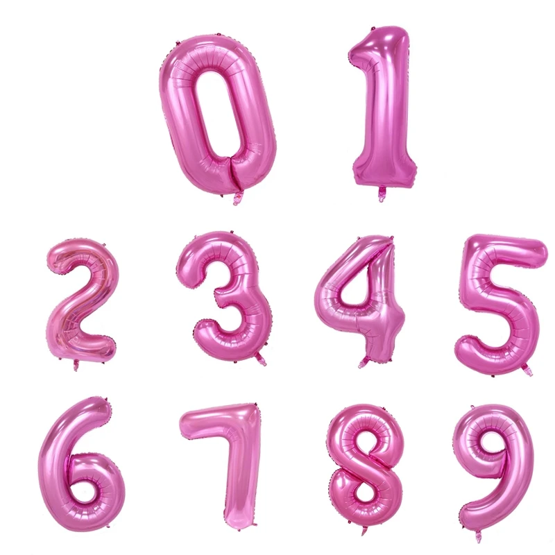 32 inch multicolor Number Digit Balloons Aluminum Foil Film Mylar Balloon New Year Engagement Birthday Party balloons