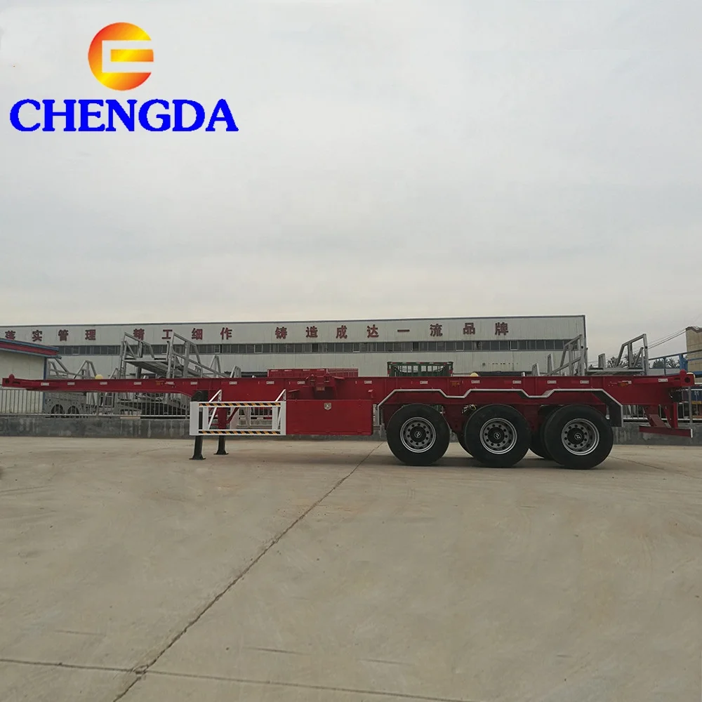 New Or Used 20ft 40ft Skeleton Container Carrier Carrier Semi Trailer For HOWO TRUCK