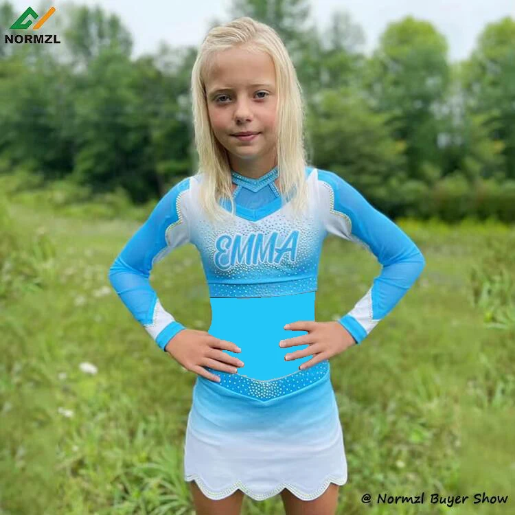 Normzl buyer show design your own youth cheerleader dance costume wholesale custom girls cheerleading uniforms kids