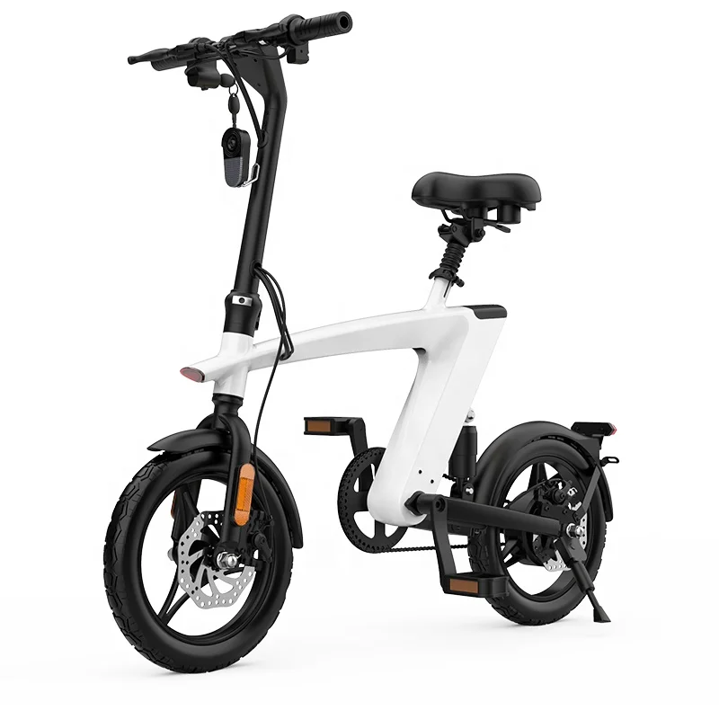 New Design Torque H1 36v 10ah Pole Folding E-bike 14In Fat Tire Bike Folding Electric Bicycle For adult