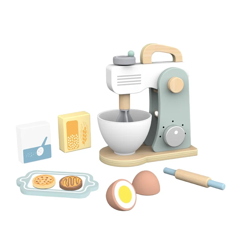cooking wooden simulation kitchen appliances small household appliances home-play toys for stirring and cooking mixer machines