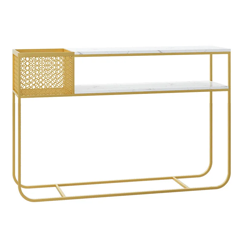 
Nordic marble light luxury style porch platform modern corridor small bar against wall long narrow storage rack 