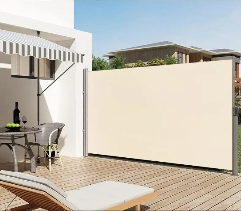 Brown Box Packing Support Dark Gray Retractable Awning Sunshade Screen Outdoor Folding Patio Side Awning Side Sun Shade