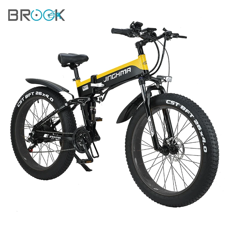 26 inch 48V 500W Disc Brake Fat Tire dual suspension Beach rickshaw Electric Mountain Bike with Lithium Battery